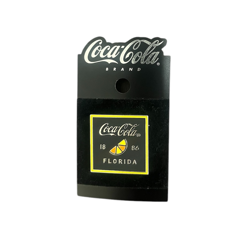 CocaCola Brand Orange  Yellow 1886 Florida Pin
